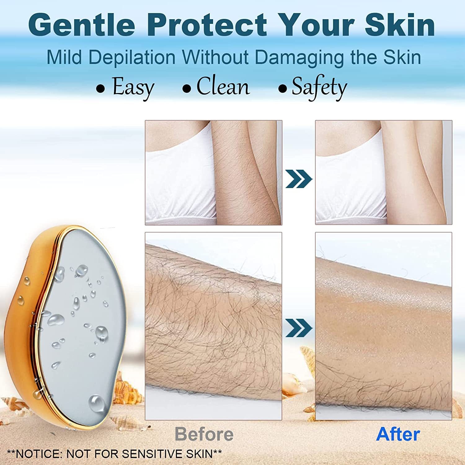 Women Crystal Painless Nano Epilator Physical Hair Remove Tool