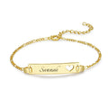 Custom Bar with Hallow Heart Name Bracelet