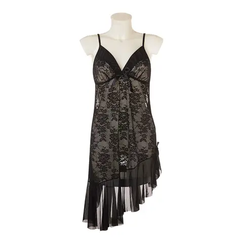 Deep v-neck sexy jumpsuit in sexy lingerie for women with pantie